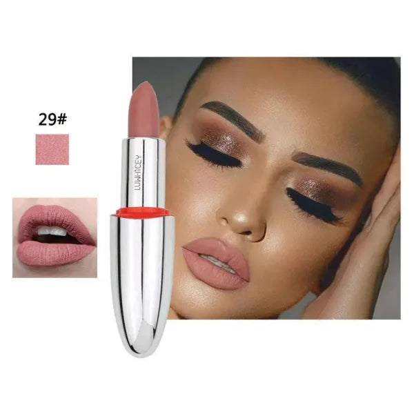 High-Pigment Velvet Finish Elegance Matte Lipstick for Unveiling Boldness - Himpall
