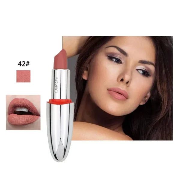 High-Pigment Velvet Finish Elegance Matte Lipstick for Unveiling Boldness - Himpall