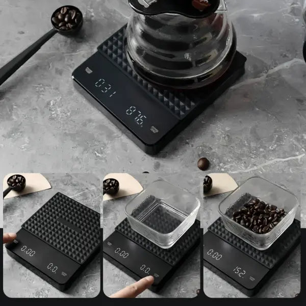 High-precision Electronic Coffee Scale with Waterproof Pad LED Display USB Timing Professional Home Coffee Accessories