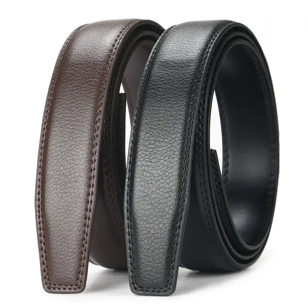 Genuine Leather Ratchet Belt Adjustable Automatic Buckle Precision Fit
