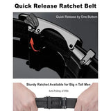 Genuine Leather Ratchet Belt Adjustable Automatic Buckle Precision Fit