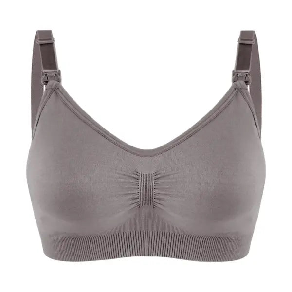 High Quality Plus Size Nursing Bra Breathable Women Breastfeeding Underwear Seamless Maternity Bra Push Up - Khaki / XXL