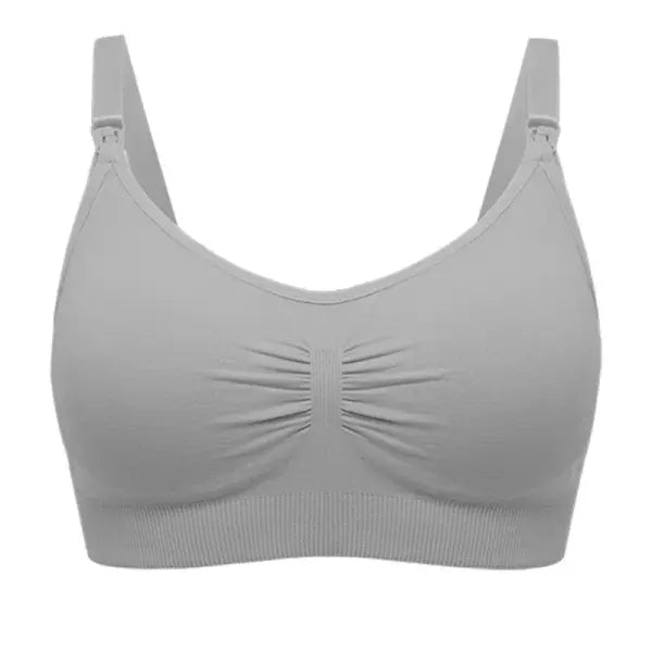 High Quality Plus Size Nursing Bra Breathable Women Breastfeeding Underwear Seamless Maternity Bra Push Up - Grey / XXL