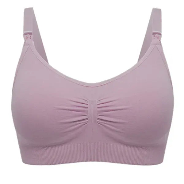 High Quality Plus Size Nursing Bra Breathable Women Breastfeeding Underwear Seamless Maternity Bra Push Up - Purple