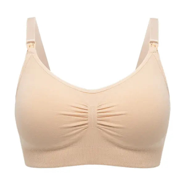 High Quality Plus Size Nursing Bra Breathable Women Breastfeeding Underwear Seamless Maternity Bra Push Up - Nude / XXL