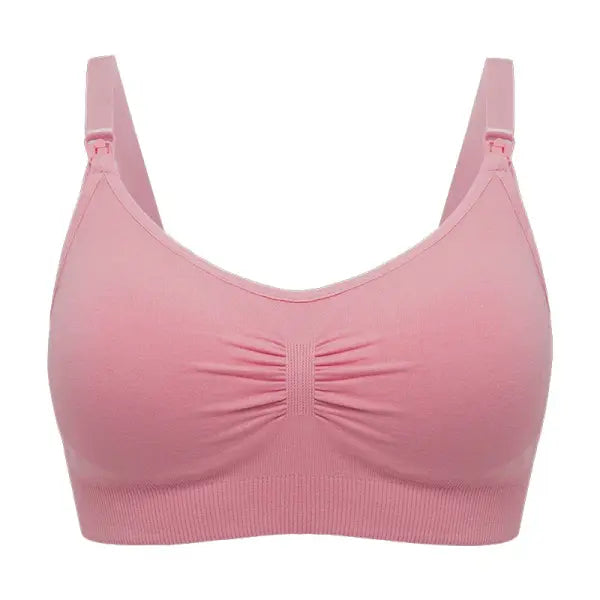 High Quality Plus Size Nursing Bra Breathable Women Breastfeeding Underwear Seamless Maternity Bra Push Up - Peach / XXL