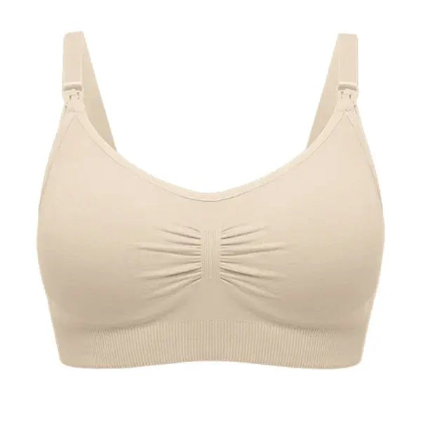 High-Quality Plus Size Nursing Bra - Seamless Push-Up Maternity Bra - Breathable Breastfeeding Underwear - UKNude / L