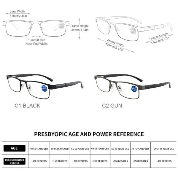 Stainless Steel Reading Glasses for Men and Women H80217LH