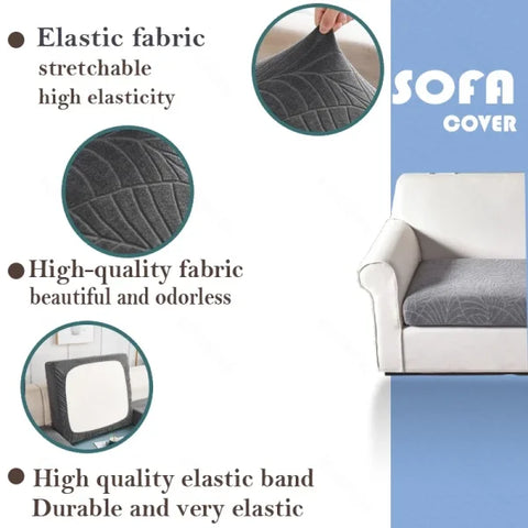 High-Quality Thick Jacquard Sofa Cushion Cover - Anti-Slip & Anti-Dust Elastic Cover