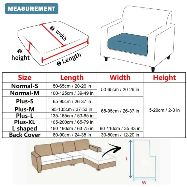 High-Quality Thick Jacquard Sofa Cushion Cover - Anti-Slip & Anti-Dust Elastic Cover