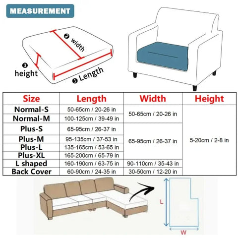 High-Quality Thick Jacquard Sofa Cushion Cover - Anti-Slip & Anti-Dust Elastic Cover
