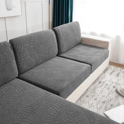 High-Quality Thick Jacquard Sofa Cushion Cover - Anti-Slip & Anti-Dust Elastic Cover - Dark Grey / 1pc Plus Size-L