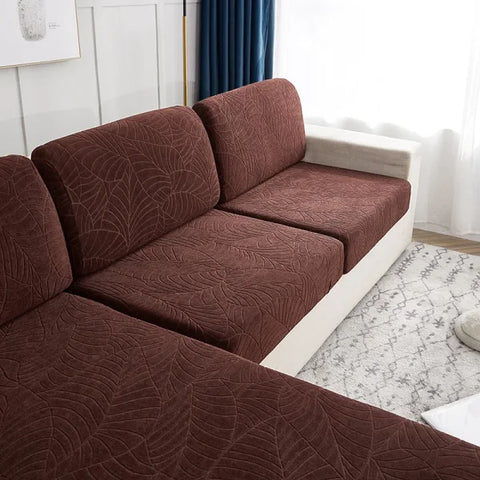 High-Quality Thick Jacquard Sofa Cushion Cover - Anti-Slip & Anti-Dust Elastic Cover - Coffee / 1pc Plus Size-L / CHINA