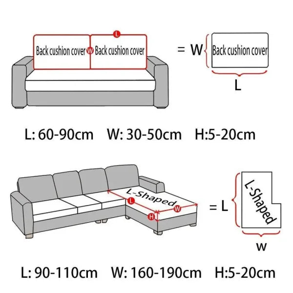 High-Quality Thick Jacquard Sofa Cushion Cover - Anti-Slip & Anti-Dust Elastic Cover