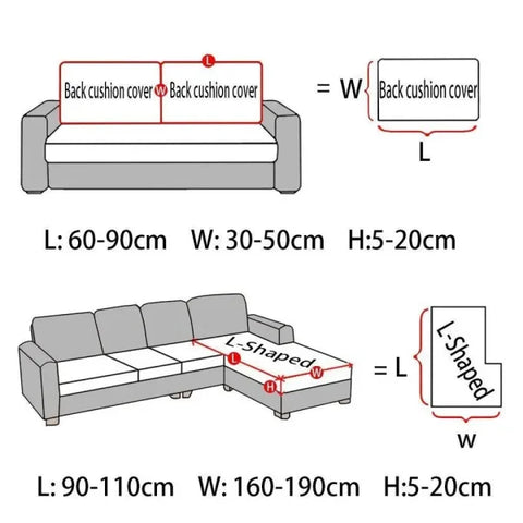 High-Quality Thick Jacquard Sofa Cushion Cover - Anti-Slip & Anti-Dust Elastic Cover
