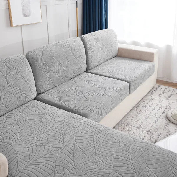High-Quality Thick Jacquard Sofa Cushion Cover - Anti-Slip & Anti-Dust Elastic Cover - Light Grey / 1pc Plus Size-L