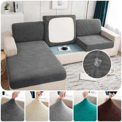 High-Quality Thick Jacquard Sofa Cushion Cover - Anti-Slip & Anti-Dust Elastic Cover