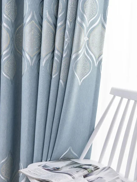 High Shading Blue Polyester Blackout Curtains - Modern Luxury Window Blinds