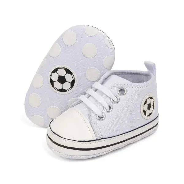 High-Top Baby Sneakers – First Walkers Classic Canvas Casual Shoes Soft Cotton Anti-Slip Sole - White3 / 6-12 Months