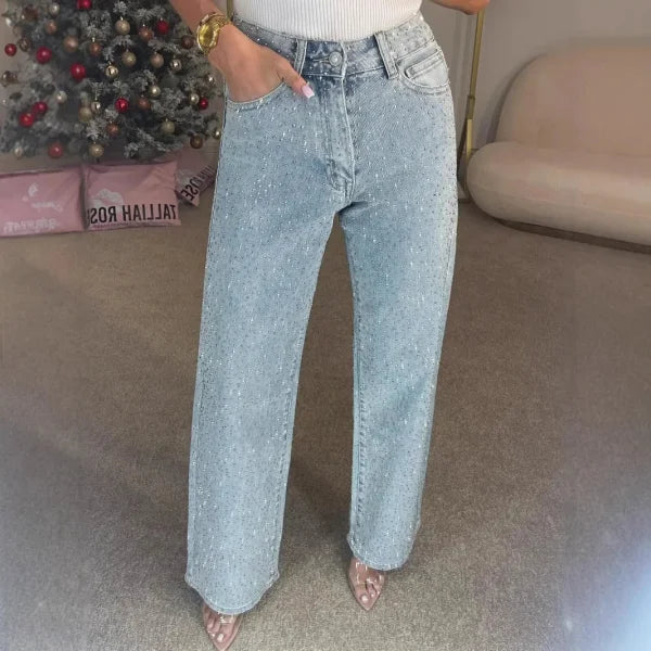High Waist Diamond Mom Jeans – Women’s Vintage Y2K Street Pants - Himpall
