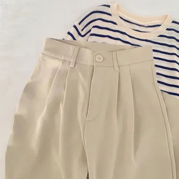 High Waist Women's Suit Pants - Straight Leg Korean Fashion Trousers for Office & Casual - Himpall