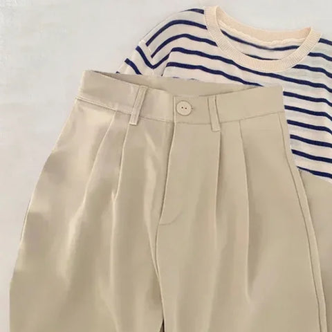 High Waist Women's Suit Pants - Straight Leg Korean Fashion Trousers for Office & Casual - Himpall