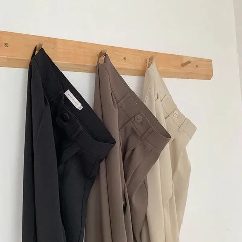High Waist Women's Suit Pants - Straight Leg Korean Fashion Trousers for Office & Casual - Himpall