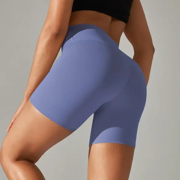 High Waist Yoga Shorts Quick Drying Fitness Workout Length