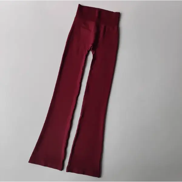 High Waisted Compression Without Awkward Lines Micro Flared Yoga Outdoor Wear Seamless Elastic Fitness Pants Lifting