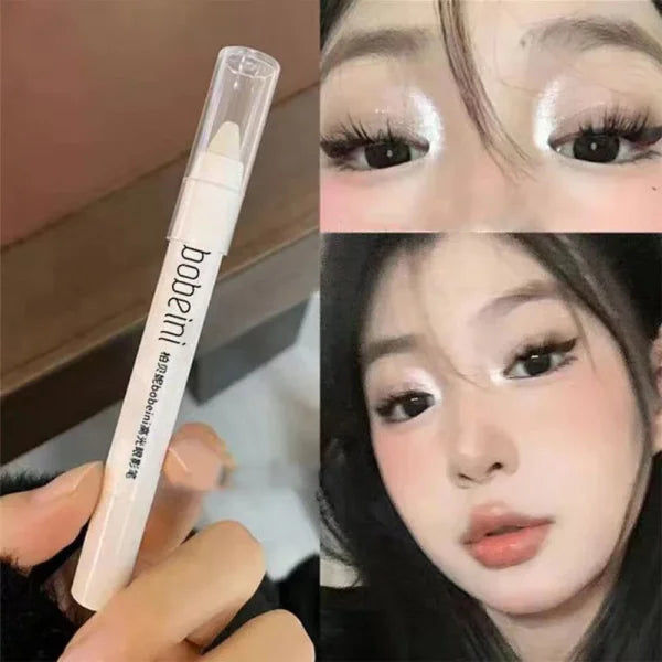 Highlighter & Brightening Silkworm Pen – Pearlescent Matte Burst Eyeshadow Pencil, Long-Lasting Eye Makeup Stick - Himpall