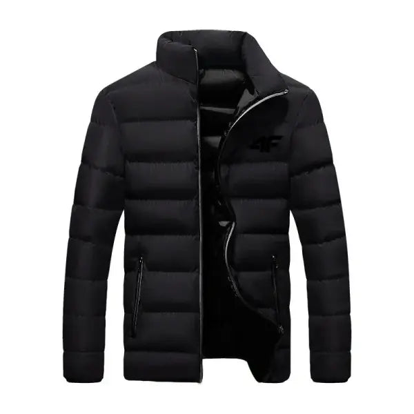 HimPall Mens Autumn Winter Zipper Cotton Coat - black2 / 4XL