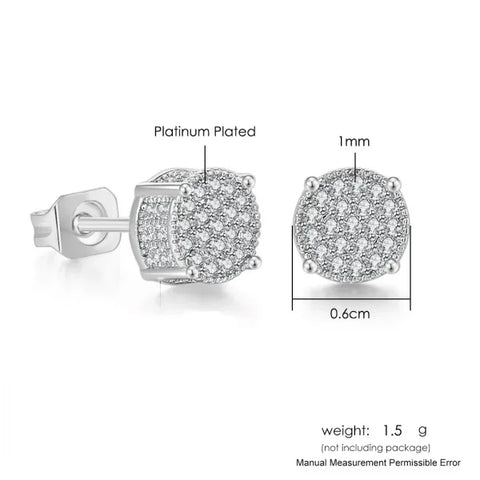 Hip-Hop Iced Out Zircon Stud Earrings for Men – Gold Color Jewelry - Himpall