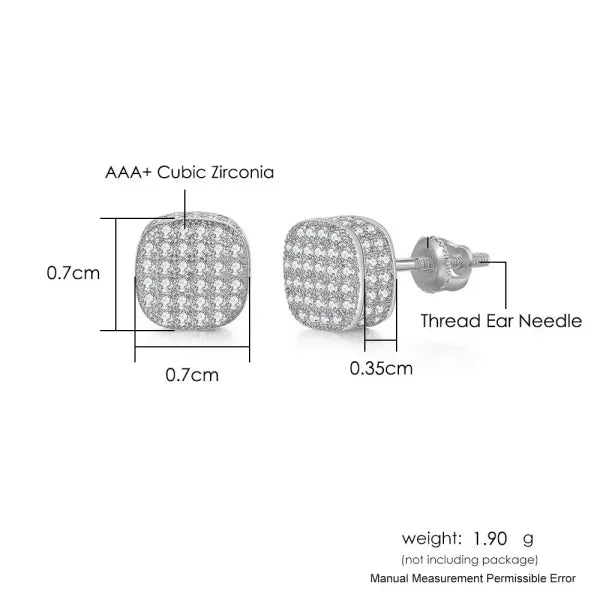 Hip-Hop Iced Out Zircon Stud Earrings for Men – Gold Color Jewelry - Himpall
