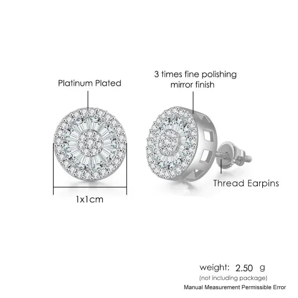 Hip-Hop Iced Out Zircon Stud Earrings for Men – Gold Color Jewelry - Himpall