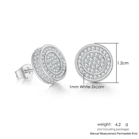 Hip-Hop Iced Out Zircon Stud Earrings for Men – Gold Color Jewelry - Himpall