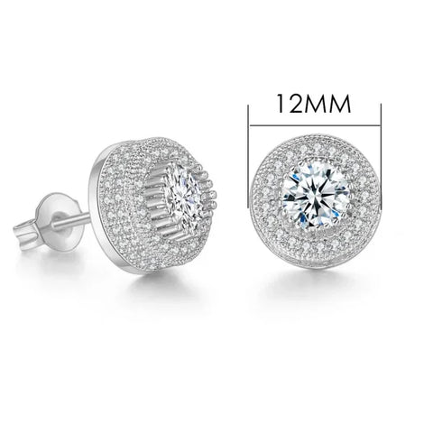 Hip-Hop Iced Out Zircon Stud Earrings for Men – Gold Color Jewelry - Himpall