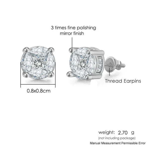 Hip-Hop Iced Out Zircon Stud Earrings for Men – Gold Color Jewelry - Himpall