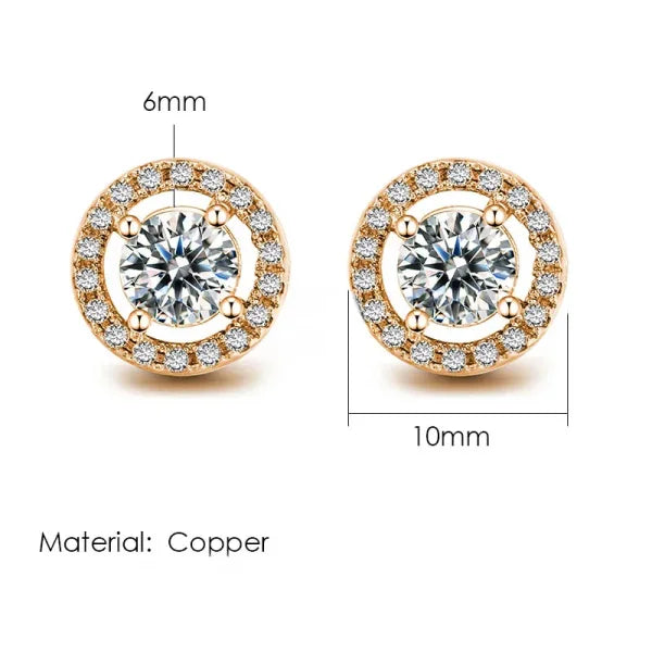 Hip-Hop Iced Out Zircon Stud Earrings for Men – Gold Color Jewelry - Himpall