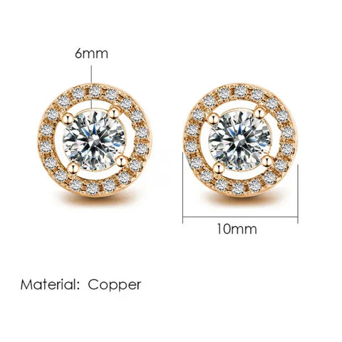 Hip-Hop Iced Out Zircon Stud Earrings for Men – Gold Color Jewelry - Himpall