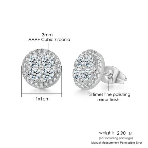 Hip-Hop Iced Out Zircon Stud Earrings for Men – Gold Color Jewelry - Himpall