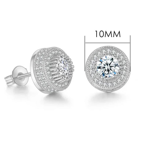 Hip-Hop Iced Out Zircon Stud Earrings for Men – Gold Color Jewelry - Himpall