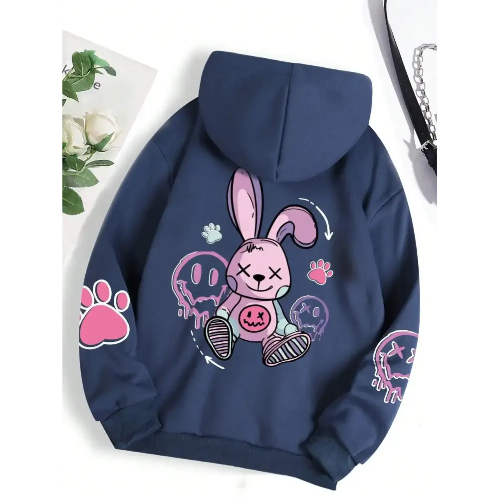 Hip Hop Street Casual Printed Female Hoodies Fashion Hoodie Oversize Loose New Sweatshirts Autumn Warm Fleece Clothing