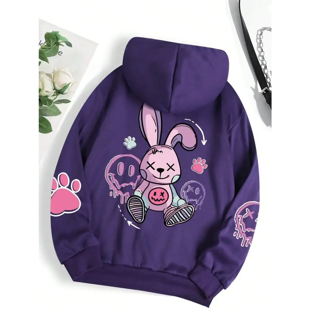 Hip Hop Street Casual Printed Female Hoodies Fashion Hoodie Oversize Loose New Sweatshirts Autumn Warm Fleece Clothing