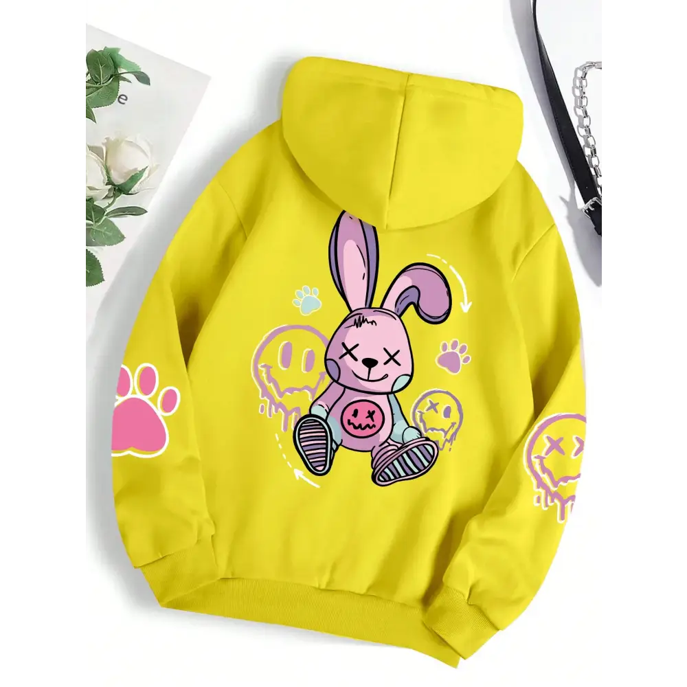 Hip Hop Street Casual Printed Female Hoodies Fashion Hoodie Oversize Loose New Sweatshirts Autumn Warm Fleece Clothing