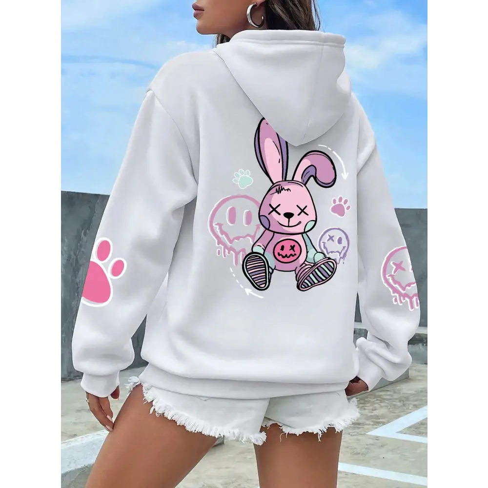 Hip Hop Street Casual Printed Female Hoodies Fashion Hoodie Oversize Loose New Sweatshirts Autumn Warm Fleece Clothing