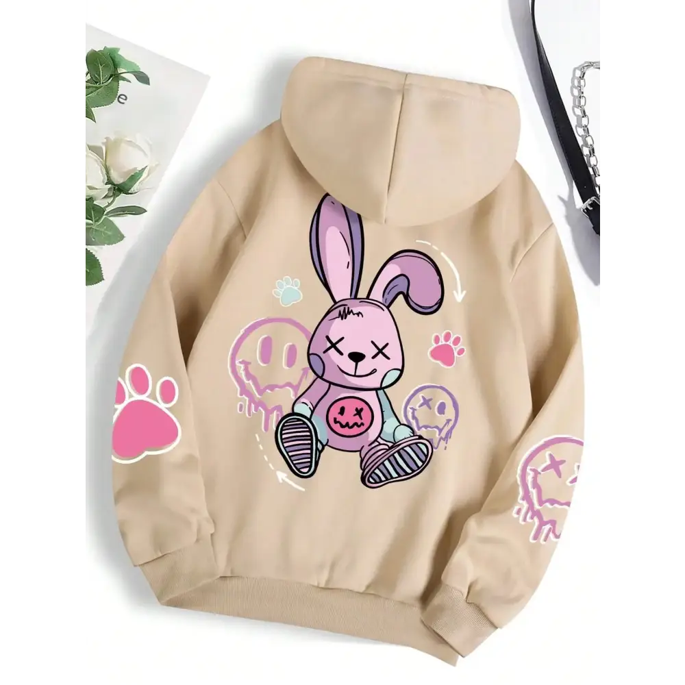 Hip Hop Street Casual Printed Female Hoodies Fashion Hoodie Oversize Loose New Sweatshirts Autumn Warm Fleece Clothing