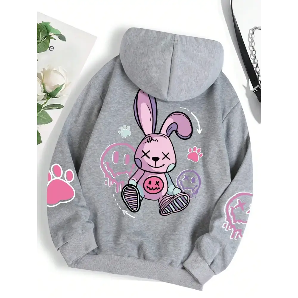 Hip Hop Street Casual Printed Female Hoodies Fashion Hoodie Oversize Loose New Sweatshirts Autumn Warm Fleece Clothing