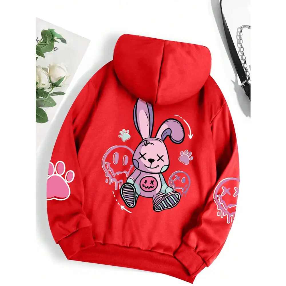 Hip Hop Street Casual Printed Female Hoodies Fashion Hoodie Oversize Loose New Sweatshirts Autumn Warm Fleece Clothing