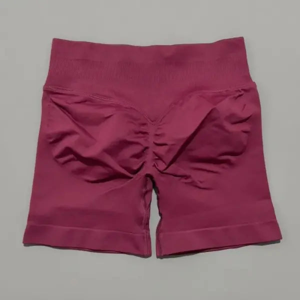 HISTELLO Seamless Yoga Shorts Small Polyamide Butt Lifting Activewear - Winter Berry / XS