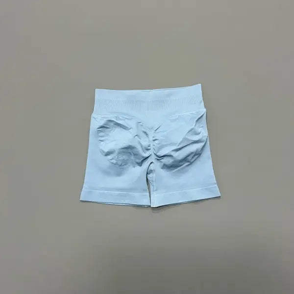 HISTELLO Seamless Yoga Shorts Small Polyamide Butt Lifting Activewear - Cornflower Blue / L